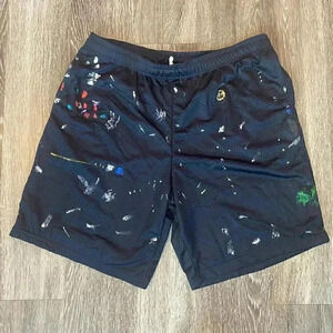 Mens NWT mnml Black Painted Mesh Shorts - XXXL